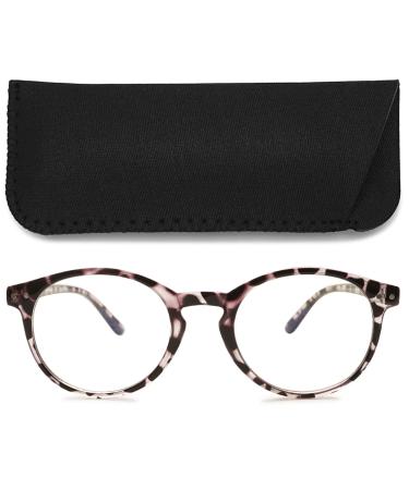 MAGIMODAC Women Computer Reading Class Blue Filter Light around Oval Reading Brille Computer Glasses With Insight Interior Leaf Aid Visual Aid Gray Leopard 1.25 Dioptries