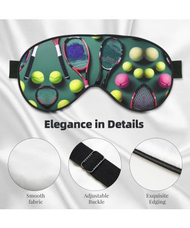Funny Tennis Racquets & Balls Sleep Mask - Double-Sided Unisex Eye Mask for Sound Sleep & Skin Care - Buy Online on GoSupps.com