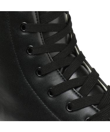 YYW High Top PU Leather Roller Skates - Women/Men, Double-Row, Indoor/Outdoor - Black Flash Wheel - Size 37 - Buy Online on GoSupps.com