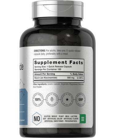 Horb ach Nicotinamide 500mg | 180 Capsules | Flush Free Dietary Supplement | Non-GMO and Gluten Free Vitamin - Buy Online on GoSupps.com