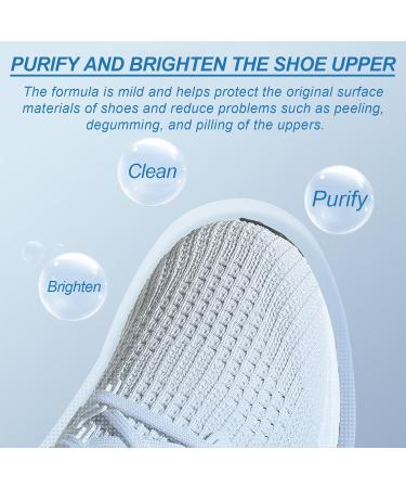 White Trainer Cleaner Sneaker Cleaner 200ml Shoe Cleaning Foam with Brush Towel and Sponge Shoe Cleaning Kit for Removing Stains and Dirt Shoe Whitener for Trainers Leather and Casual Shoe - Buy Online on GoSupps.com