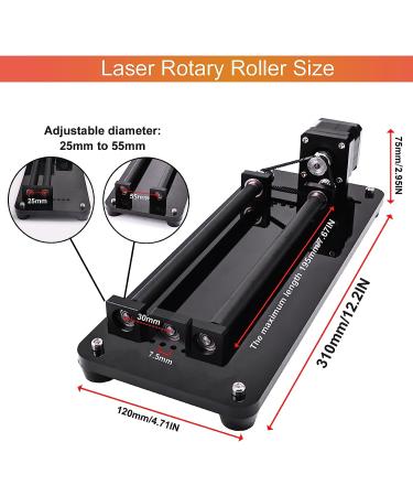 Laser Engraver Y-axis Rotary Roller for Cylindrical Objects | Compatible with CNC Machines | Three Grades Adjustable | 3D Printer Accessories - Buy Online on GoSupps.com