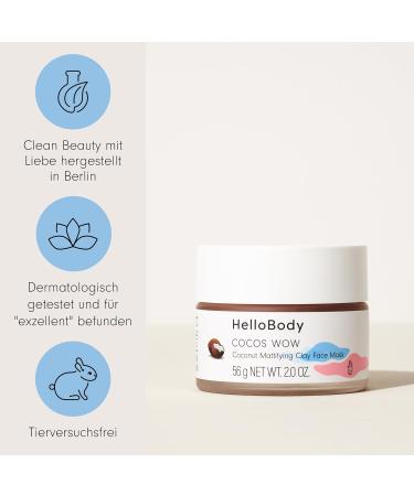 Buy Hellobody Cocos Wow Face Mask 50ml | Natural Tonerde Mask with French Pink Clay & Magnolia Extract for Women - Pore Cleaner - Buy Online on GoSupps.com