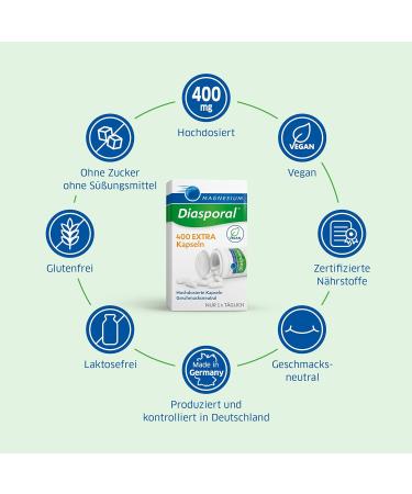 Magnesium-Diasporal 400 EXTRA Capsules - 400mg Magnesium per Capsule 100 Pieces | Best International Shipping - Buy Online on GoSupps.com