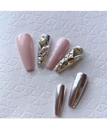 Temperament manicure handmade fake nails nail patch mirror white temperament wearing armor.(S) - Buy Online on GoSupps.com