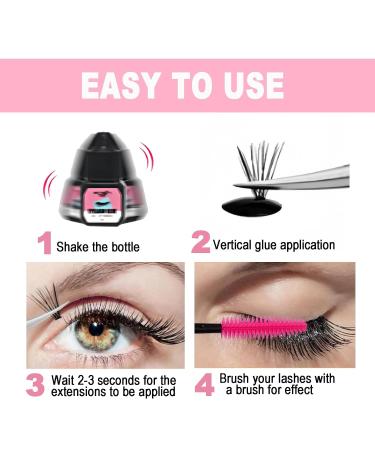 Lash Extension Glue 5ml Eyelash Glue for Lash Extensions 1-2s Fast Drying Retention 6-7 Weeks Eyelash Black Eyelash Bond Long Lasting & Waterproof Eyelash Glue Individual Lashes Glue - Buy Online on GoSupps.com