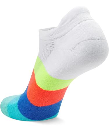 Recycled Hidden Comfort No Show Running Socks (1 Pair) - Medium White/Retro Brights - Men and Women's Athletic Performance Socks - Buy Online on GoSupps.com