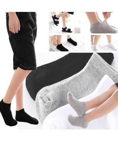 Kids Toddler Ankle Socks 12 Pack - No Show Cotton Cushioned Black Medium - Buy Online on GoSupps.com