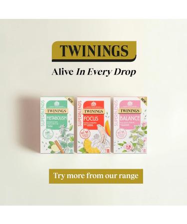 Twinings Superblends Glow Tea - Strawberry & Cucumber Green Tea with Aloe Vera & Biotin - 80 Biodegradable Tea Bags for Skincare & Hair Care - Buy Online on GoSupps.com
