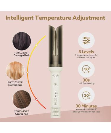 webeauty 34mm Rotating Hair Curler with Ceramic Wand, Adjustable Temperature - 180-230 C | Automatic Curling Iron for Effortless Curls | Innovative Air System | 100-240V - Buy Online on GoSupps.com