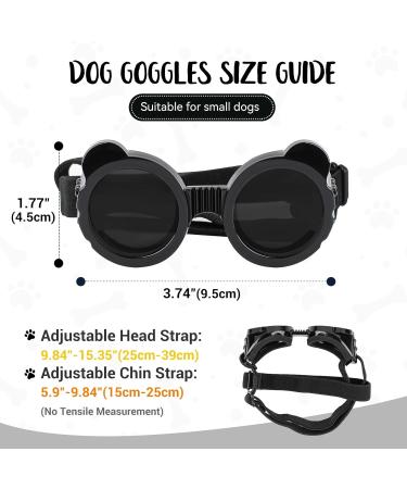 PETLESO Panda Shape Dog Sunglasses - Adjustable UV Protection Goggles for Small Dogs - Windproof & Dustproof (Black) - Buy Online on GoSupps.com