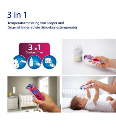 Veroval Baby Infrared Thermometer - Contactless Noiseless & Quick Measurement for Body Object & Ambient Temperature - Buy Online on GoSupps.com