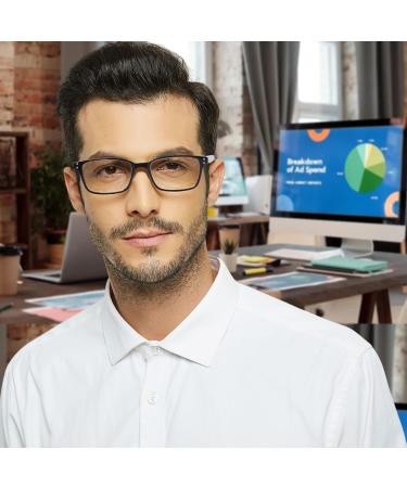 Cojwis 2 Pack Blue Light Blocking Reading Glasses - Spring Hinge Anti-Dizzy Light Glasses for Men & Women (0.75x) - Stylish Black Frames - Buy Online on GoSupps.com