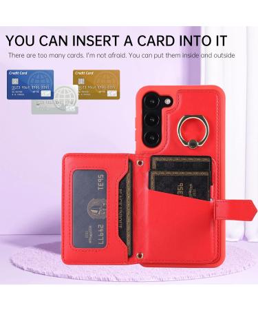  VQWQ For Xiaomi Redmi Note 12 4G Wallet Case Solid Color Metal Closure Lanyard Card Holder Slots Back Cash Pocket Kickstand Bumper Multifunction Cover for Xiaomi Redmi Note 12 4G ZY Red - Buy Online on GoSupps.com