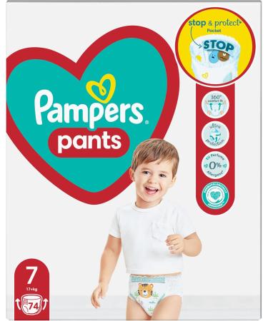 Pampers Pants Size 7 (74 pcs) - Old Version for Boys & Girls | Best International Shipping - Buy Online on GoSupps.com