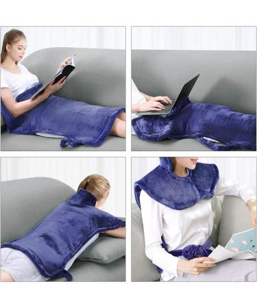 Hangsun Large Heating Pad for Back and Neck - 24x33 Electric Heat Wrap with 6 Settings, Auto Shut Off, ETL Certified - Dark Blue - Buy Online on GoSupps.com