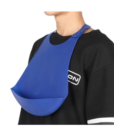 Elder Bib 18.1x13.8x1.2in Adjustable Clothes Protector Adult Bib Silicone Bibs with Pocket Portable for Eating Drawing Painting Dinning