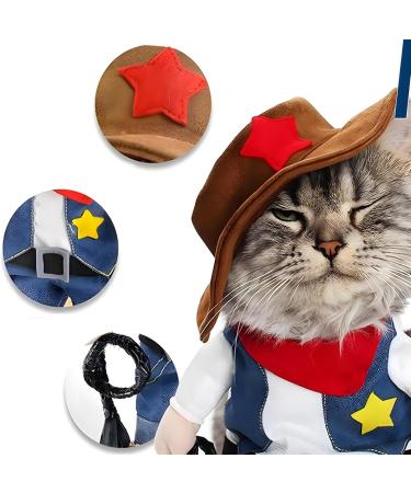 Delifur Christmas Cowboy Costume for Pets | Funny Dog & Cat Outfit for Holiday Parties - Buy Online on GoSupps.com