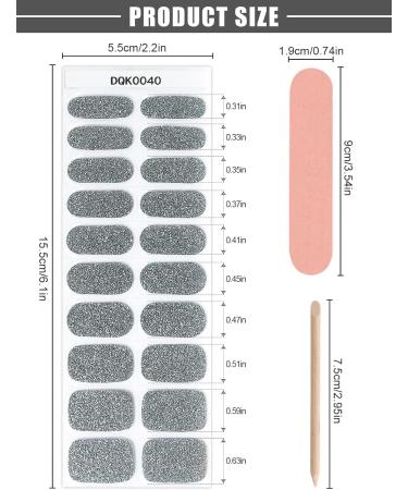Kalolary Gel Nail Polish Strips Nail Gel Art Sticker Waterproof Full Nail Wraps Decal Sets with Nail File and Stick for Women Girls Nail Art Decor (UV/LED Lamp Required) (Shiny Grey) - Buy Online on GoSupps.com