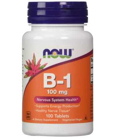 NOW Vitamin B-1 (thiamine) 100mg, 100 Tablets (Pack of 4) - Buy Online on GoSupps.com