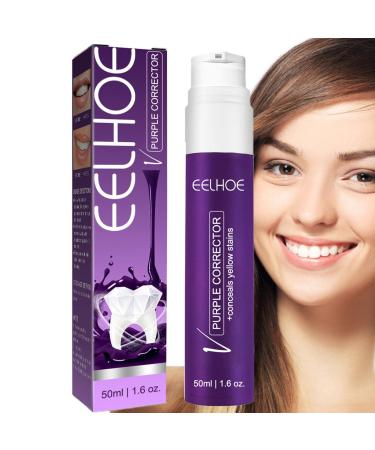 Eastuy 2 PCs purple tooth whitening gel |50ml Color Corrector toothpaste for tooth whitening |Color corrector for the right yellow toothpaste for removing tooth cleaning spots 2 PCs 50ml
