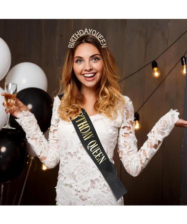 Thinp Birthday Crown Birthday Queen Crown Birthday Headband Birthday Queen Sash Birthday Queen Glitter Rose Gold Birthday Sash and Crown Birthday Headband for Women girl Christmas Birthday Party Decor - Buy Online on GoSupps.com