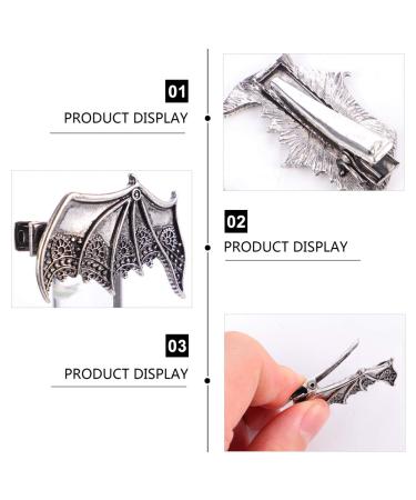 FRCOLOR Gothic Metal Bat Wings Hair Clip 2pcs for Halloween Party Costume - Silver - Buy Online on GoSupps.com