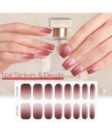Semi Cured Gel Nails - Gradient Stickers Nail Wraps Soft Self-Adhesive - Gel Nail Stickers Semi Cured Gel Nail Wraps - Gel Nail Stickers UV Light (Pink Gradient) - Buy Online on GoSupps.com