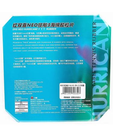 SixBuys DHS Hurricane 3 NEO Table Tennis Rubber Sheet - 40 Degree Hardness, 2.15mm, Black Color - Buy Online on GoSupps.com