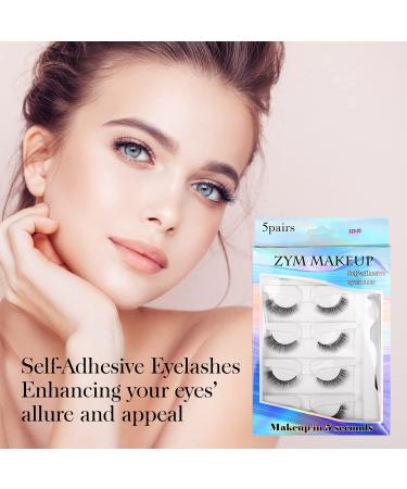5 Pairs Aigarava Self Adhesive False Eyelashes - Reusable, Natural Look, Waterproof - Women's Self Sticking No Glue Lashes Kit - Buy Online on GoSupps.com