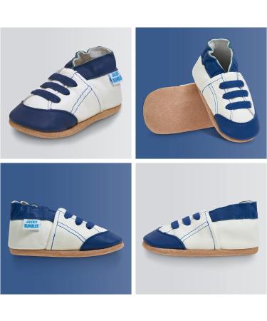 Soft Sole Leather Baby Walking Shoes 2-3 Years | White and Blue Trainers - Buy Online on GoSupps.com