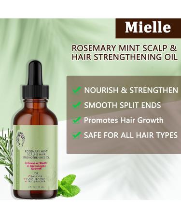 MieIIe Rosemary Oil for Hair Organic Rosemary Mint Scalp & Hair Strengthening Oil for Hair Growth Split End Treatment Dry Scalp - Buy Online on GoSupps.com