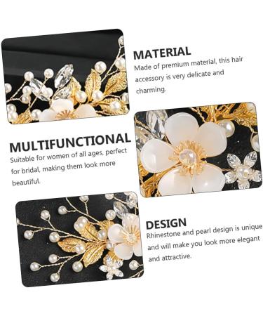 DOITOOL Rhinestone Pearl Hair Comb Pearl Hair Clips Crystal Hair Clips Floral Hair Accessories Wedding Hair Clips Womens Hair Accessories Tiara Hair up Bride European and American White - Buy Online on GoSupps.com