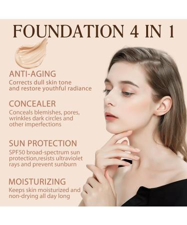  WeiWeiLa 4-in-1 Foundation Concealer and moisturizer SPF 50 light spectrum sunscreen UVA/UVB protection warm foundation - Buy Online on GoSupps.com