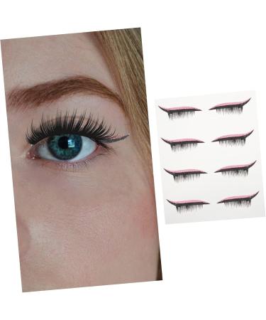 DOITOOL 4 Pairs False Eyelashes Eye Makeup Sticker Stickers Pink Duct Tape Waterproof Eyeliner Decal Blush 4x1.5cm Pink - Buy Online on GoSupps.com
