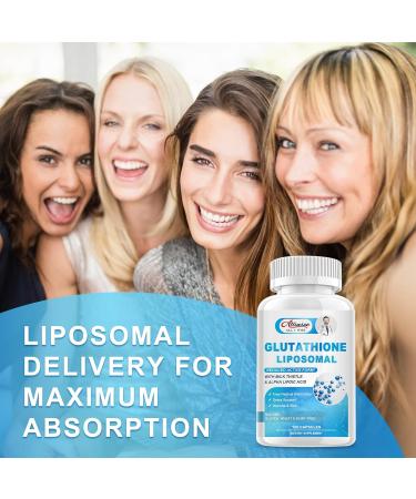 Liposomal Glutathione 1000mg Supplement with Milk Thistle & Vitamin C - Immune Liver & Skin Health Support - Buy Online on GoSupps.com
