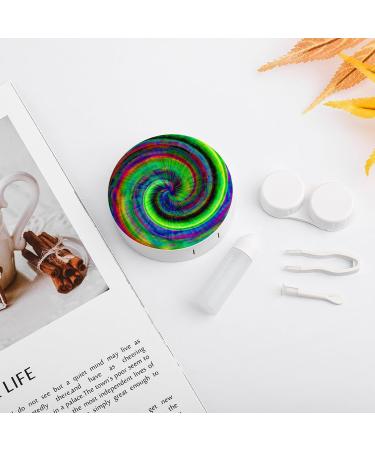 Psychedelic Tie Dye Contact Lens Case - Portable Travel Box with Mirror for Easy Storage - Buy Online on GoSupps.com