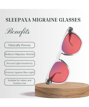 Unisex FL41 Tinted Blue Block Glasses for Migraine Relief | Lucid Clear Light Sensitivity & Photophobia Relief (Size M - Buy Online on GoSupps.com