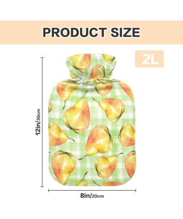 Hot Water Bottles with Fruit Cover - 2L Lemon & Pear Pain Relief Heat & Cold Therapy Foot & Bed Warmer - Buy Online on GoSupps.com