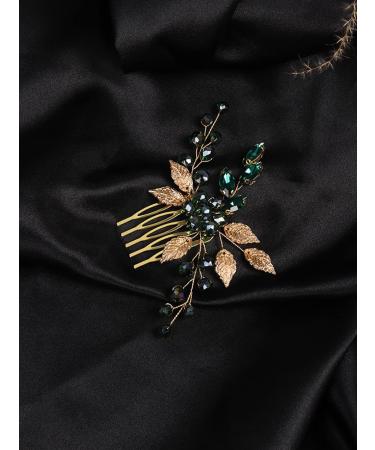 Dazzling Emerald Green Crystal Hair Vine Comb - Wedding Hair Accessory for Women by Deniferymakeup - Buy Online on GoSupps.com