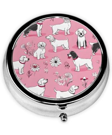 French Bulldog & Flower Round Pill Box 3 Compartment Mini Portable Travel Medicine Organizer - Buy Online on GoSupps.com