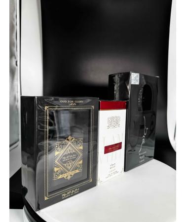 Lattafa Fakhar 3-Piece Set for Unisex (3.4 Oz Bade'e Al Oud For Glory+ 3.4 Oz Ana Abiyedh Rouge + 3.4 Oz Maahir Black Edition) collection - Buy Online on GoSupps.com
