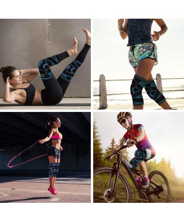 Knee Brace Compression Sleeve with Strap for Joint Pain Relief | Meniscus Tear Support | Black/Blue | Unisex | Enhanced Circulation | Ideal for Running & Basketball - Buy Online on GoSupps.com