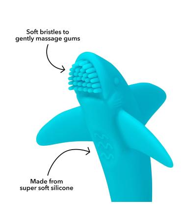 Nuby Shark Massaging Teething Toy for Babies - Soft Safe & Fun Relief - Blue - Buy Online on GoSupps.com