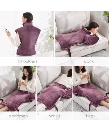 Electric Heating Cushion for Back Shoulder & Neck - 4 Temperature Levels 1.5 Hour Auto Shut-Off 60x85cm Warmers - Buy Online on GoSupps.com