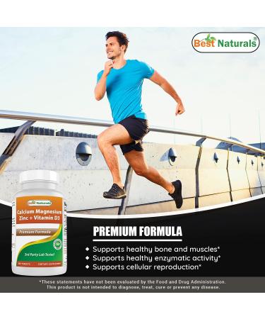 Best Naturals Calcium Magnesium Zinc with Vitamin D3 & B-100 Complex - Buy Online on GoSupps.com