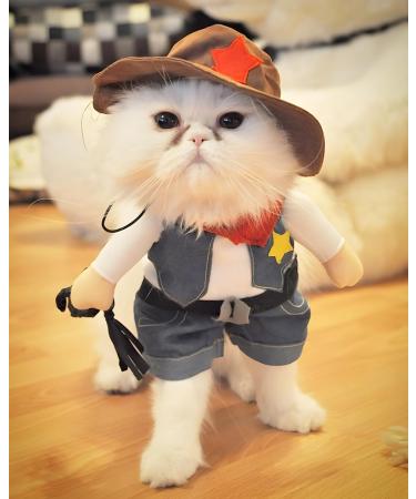 Delifur Christmas Cowboy Costume for Pets | Funny Dog & Cat Outfit for Holiday Parties - Buy Online on GoSupps.com