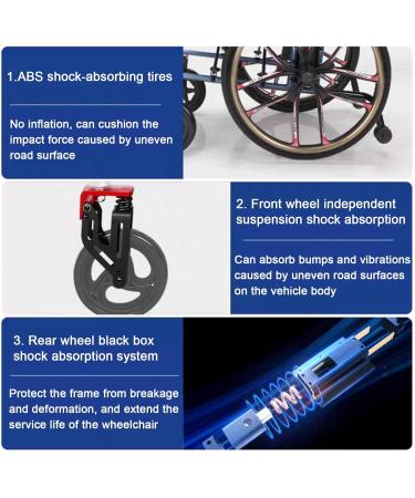 Manual Wheelchair Aluminum Alloy Multifunctional Folding Transport Wheelchair Self-propelled Anti-Tipping Wheelchair - Buy Online on GoSupps.com