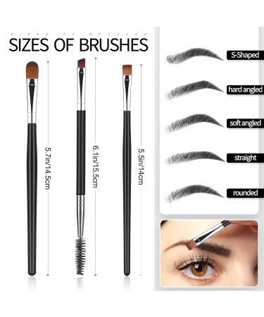 BBTO 3-Part Eyebrow & Duo Eye Brush Set - Angled Eyeliner Precision Flat Definer & Small Shades for Women & Girls - International Shipping Available - Buy Online on GoSupps.com