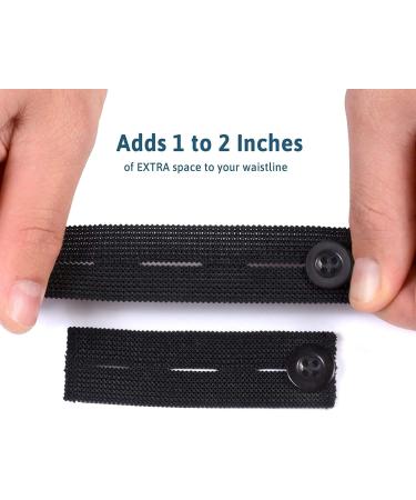 Elastic Waist Extenders 5 PCS - Adjustable Button Extenders for Pants & Jeans | Perfect for Pregnant Women - Black Style 3 - Buy Online on GoSupps.com